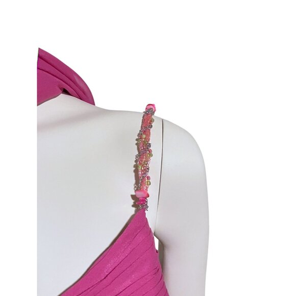 Y2K Silk Maxi Dress Set Asymmetric Ruffle Crop Fairy Mermaid Festival 100% Silk - Picture 4 of 14